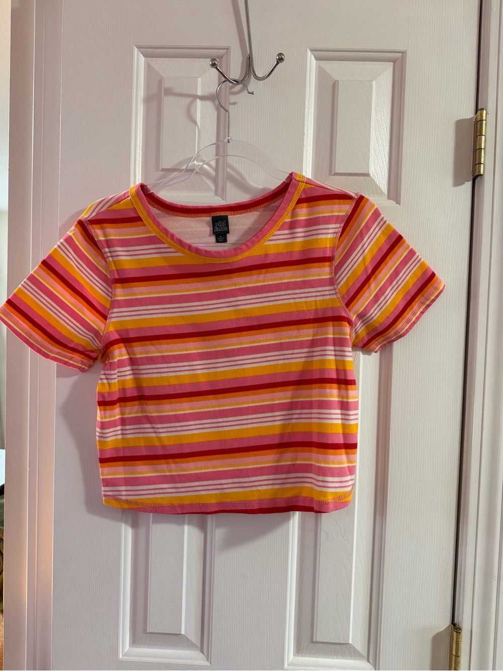 Woman’s Sleeve Stripe Crop Tee